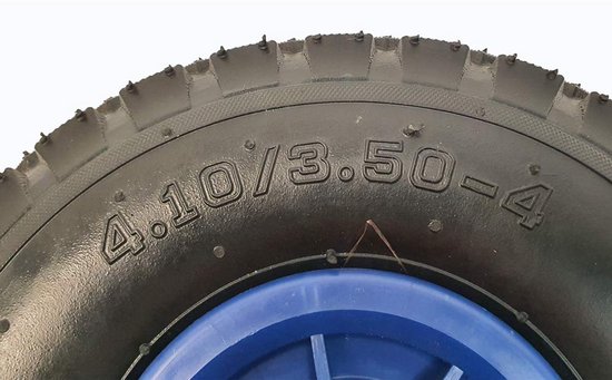 Pneumatisch steunwiel met rubberen kunststof band 260mm — afbeelding 3