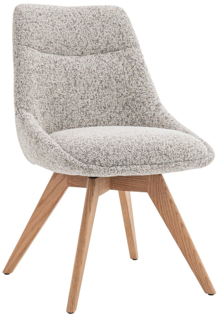 DÉJA Living Eetkamerstoel Malou - Beige/Naturel - Draaibaar - Set van 2