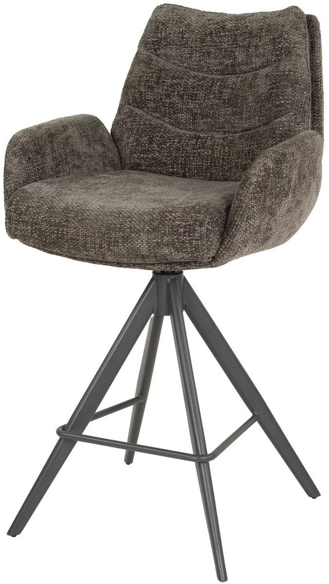 Giga Meubel Barstoel Lounge - Taupe - Draaibaar - Zithoogte 67cm - Set van 2