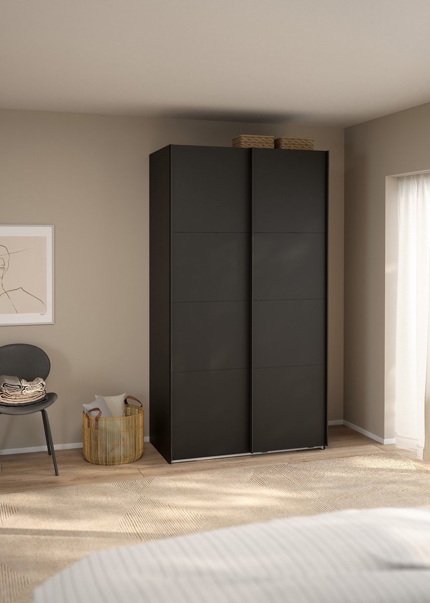 Giga Living Kledingkast Catania - Zwart - 119x67x220cm