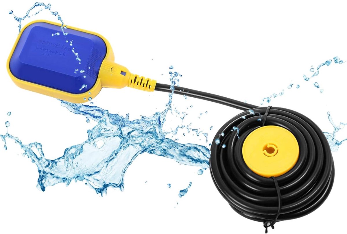 Vlotter Schakelaar 10M Kabel - 250V 15A - Duurzaam Polypropyleen - Voor Waterpompen - ShopVlot