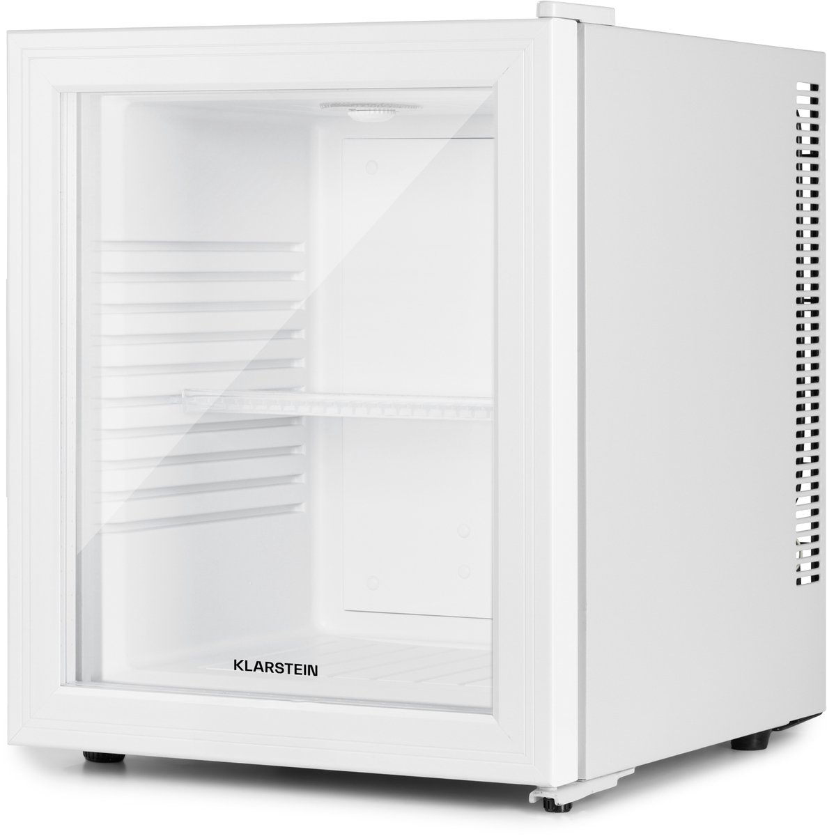 Klarstein Koelkast, Minikoelkast met glazen deur, Minikoelkast voor drankjes, snacks & cosmetica, Koelkast klein & stil, Verstelbare schappen, Kleine skincare koelkast 12-18°C, 30L