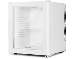 Klarstein Koelkast, Minikoelkast met glazen deur, Minikoelkast voor drankjes, snacks & cosmetica, Koelkast klein & stil, Verstelbare schappen, Kleine skincare koelkast 12-18°C, 30L