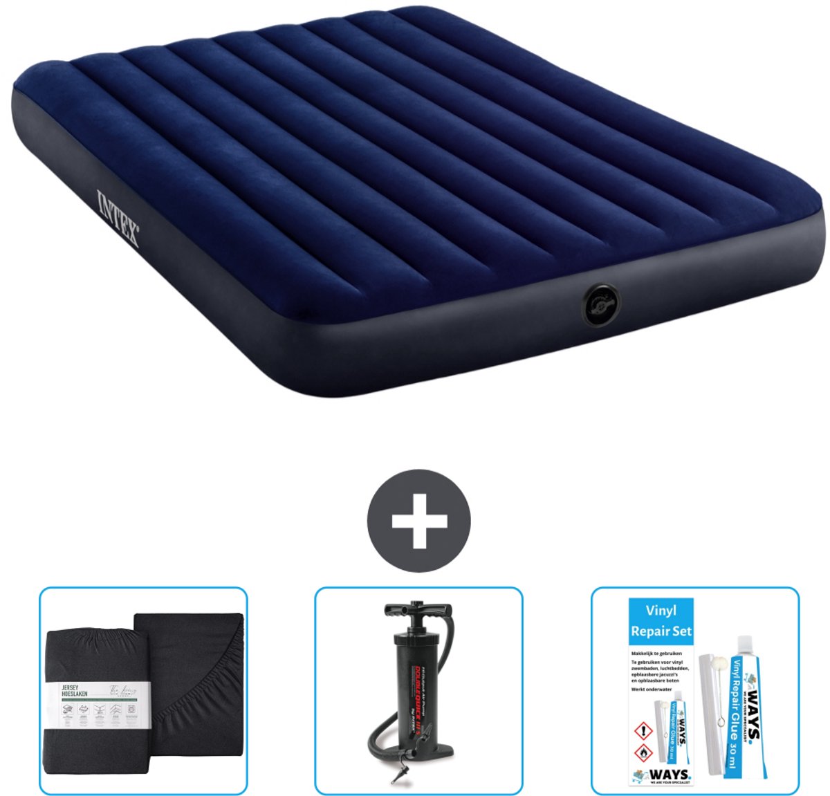 Intex Luchtbed - 2-Persoons - 152 x 203 x 25 cm cm - Blauw - Inclusief Accessoires CB7