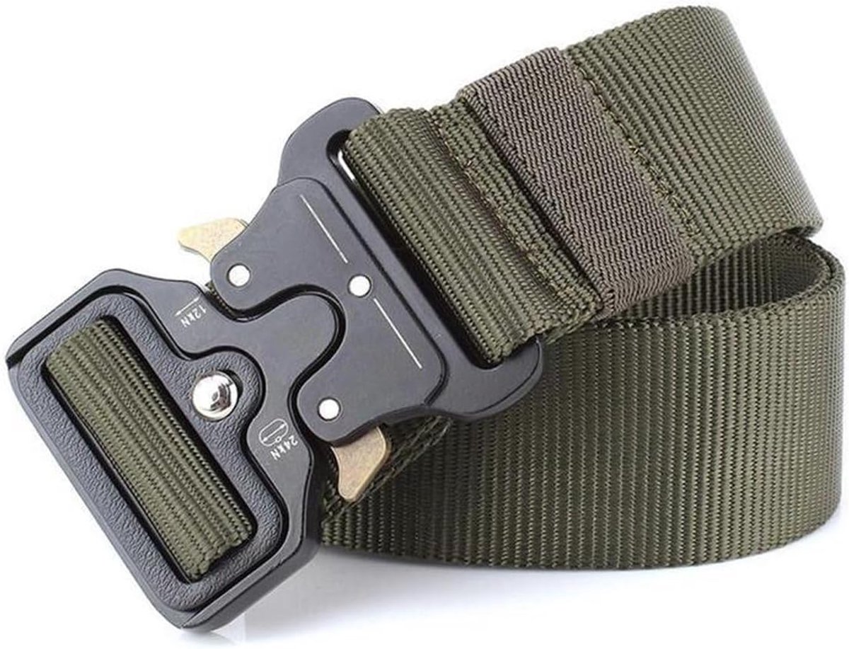 Heble® Tactical Belt (Army Green) - Military Style - Heavy Duty Belt - Metal Safety Belt Unisex Trouser Belt Army Green - ShopVlot