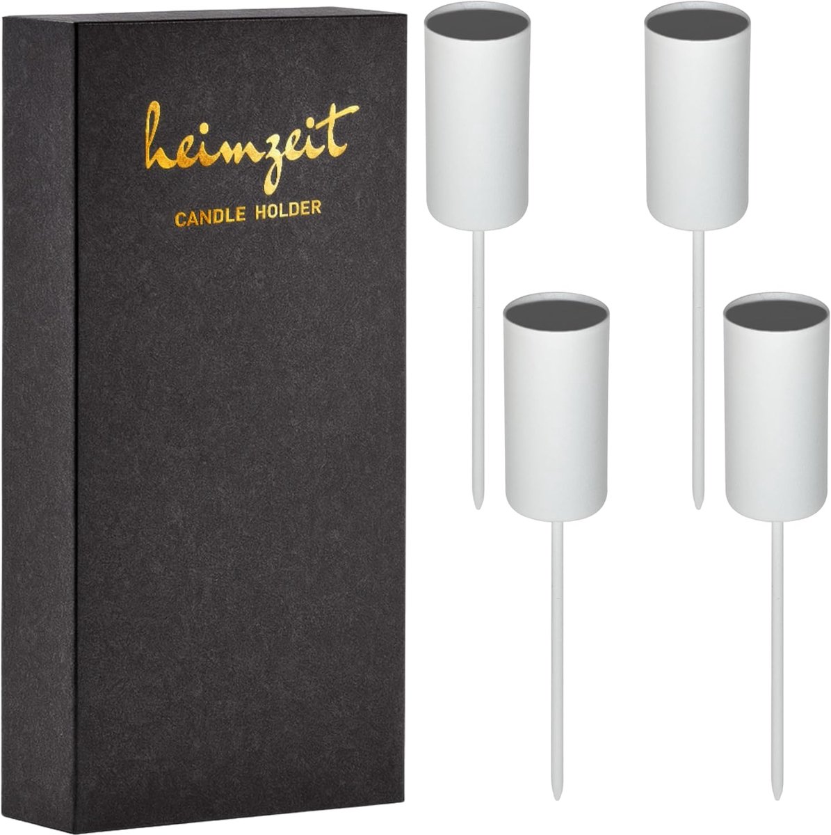 Metal Candle Holder Ø22 mm, 4 Pieces in Silver - ShopVlot