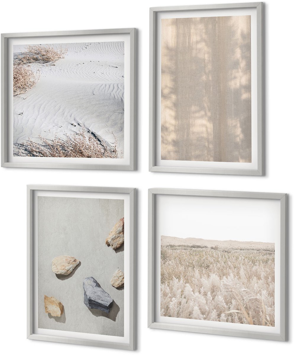Coloray 4-Delige Schilderij Set - Boho-texturen, natuurlijke structuren - 40 x 40 cm en 40 x 60 cm - Wanddecoratie - Moderne Interieurdecoratie
