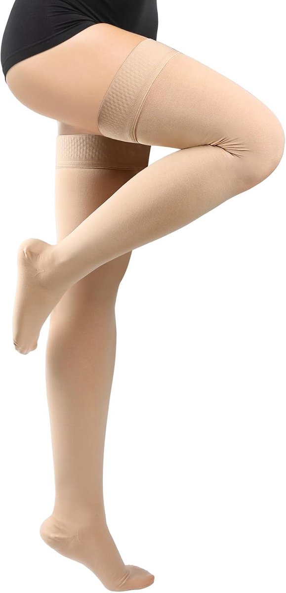 Medical Compression Stockings Women Men 20-30mmHg Gradual Support, Support Stockings Closed Toe Long Thigh Compression - ShopVlot