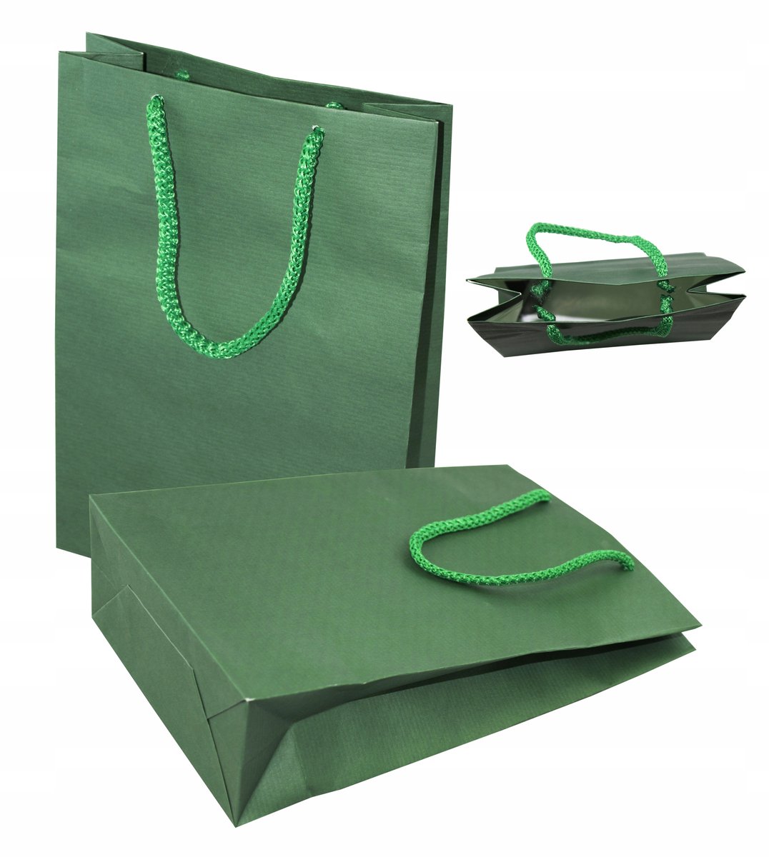 Set van 5 Groene Papieren Cadeauzakjes 17x7x25 cm - Elegant & Stevig