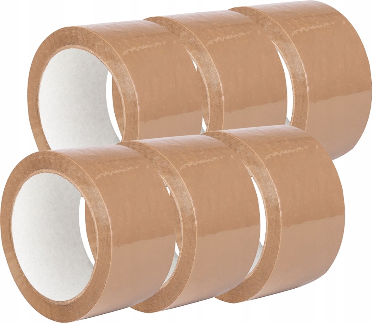 Bruine Pakkingstape 48mm x 60m - Oploskleefstof - 6 rollen
