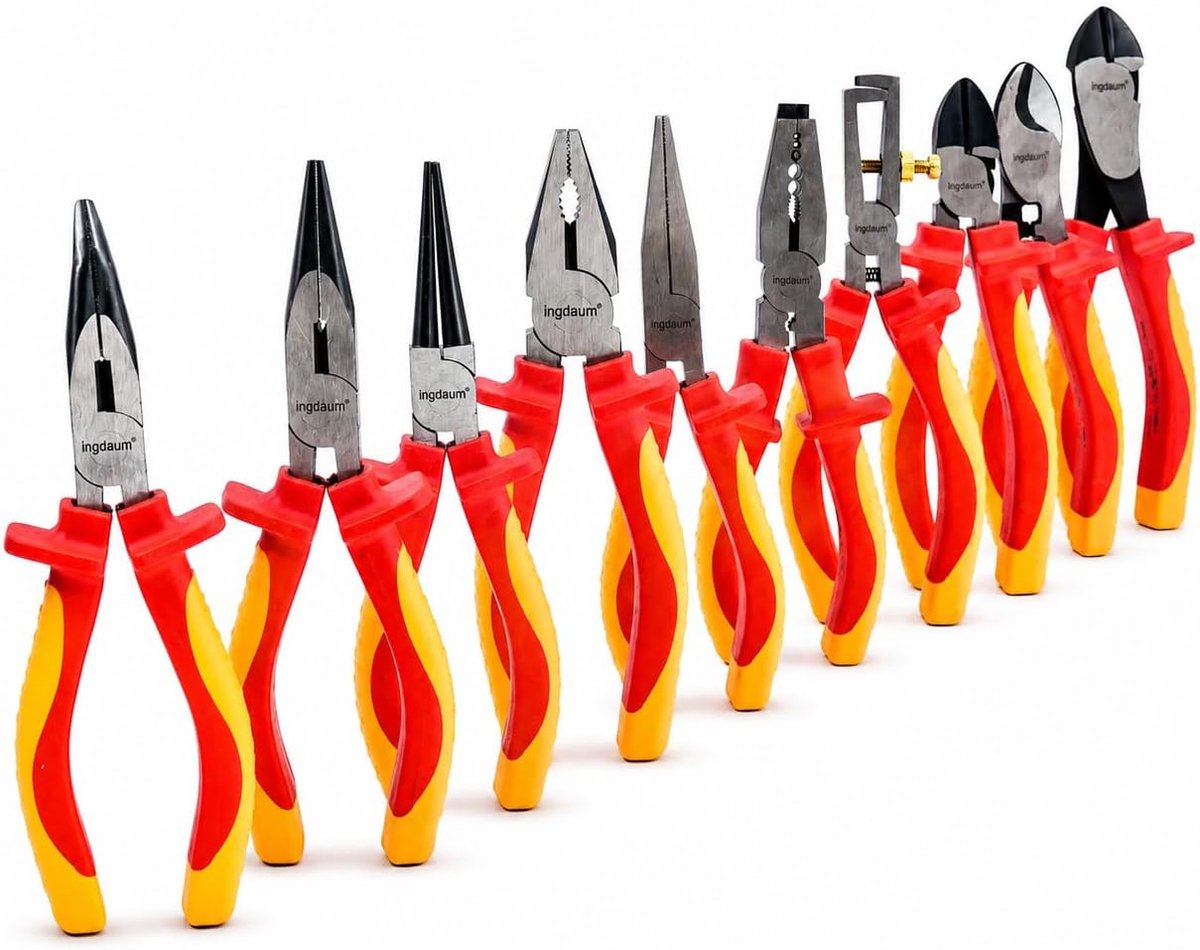 VDE Pliers Set, 10 Pieces, Insulated 1000 V - ShopVlot