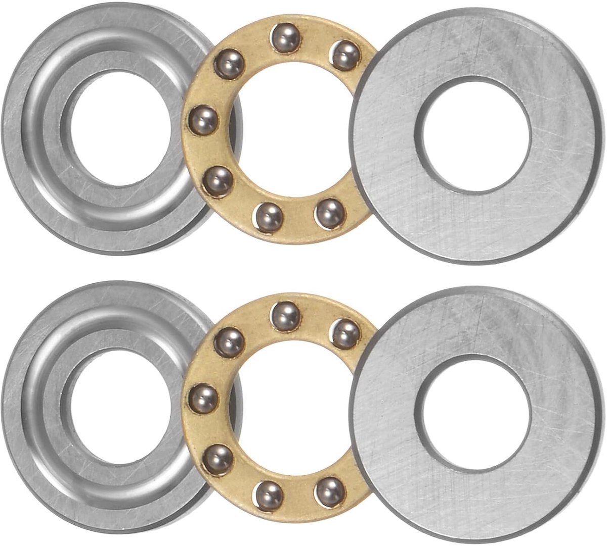 Axiale kogellagers 5mm x 12mm x 4mm - Messing met schijven - ABEC3 - Geschikt voor precisietoepassingen - ShopVlot