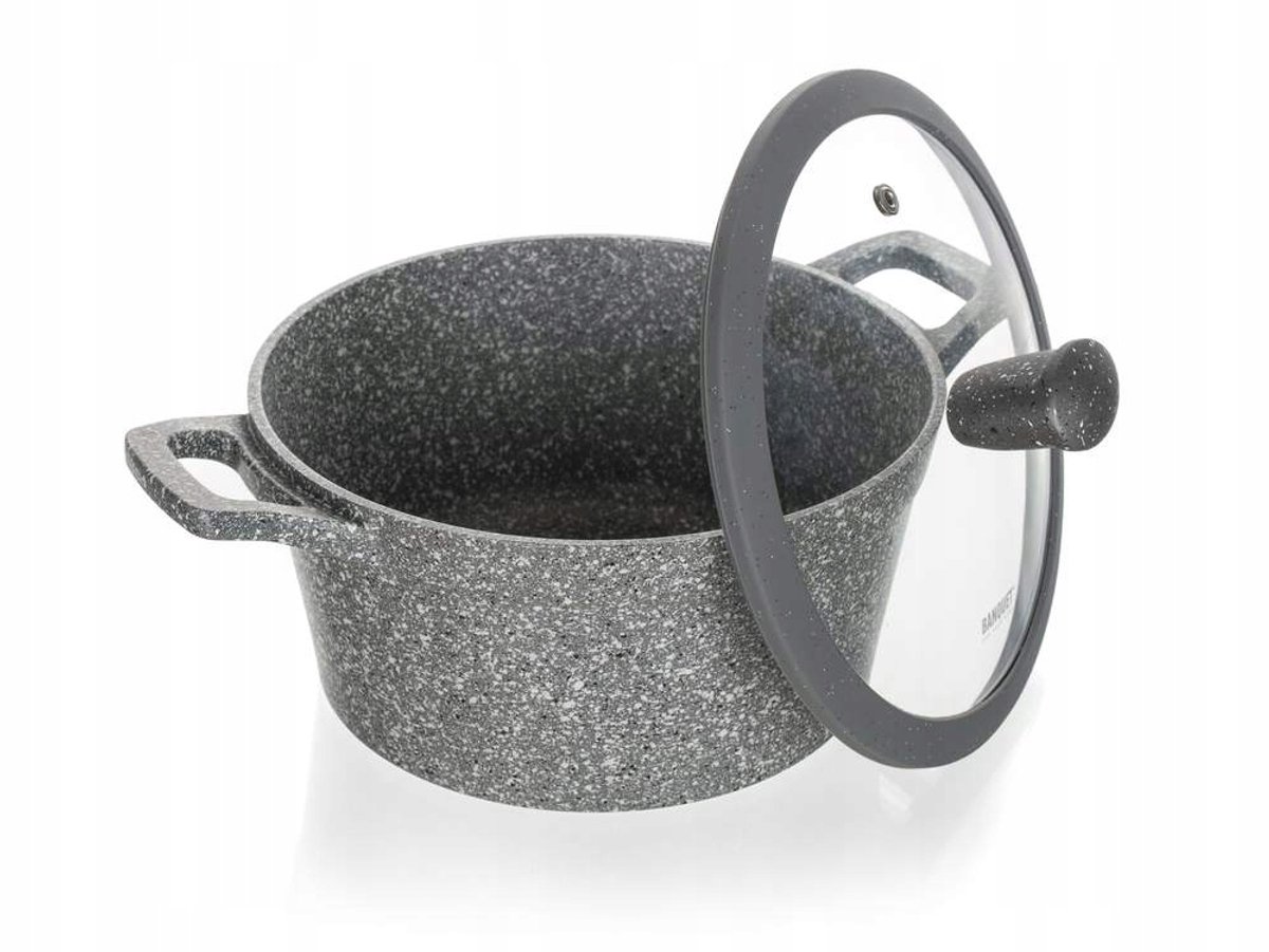 Granite Pan 24 cm met Deksel - 4.3L - Antiaanbaklaag