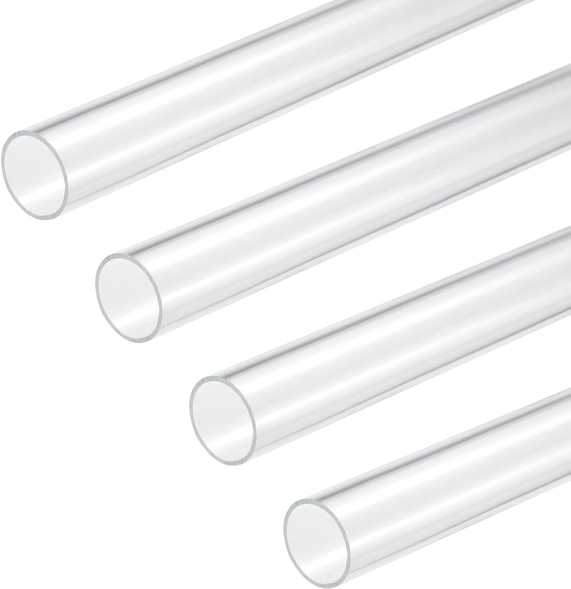 DMiotech 4pcs 18mm x 20mm(0.7" x 0.8") Clear Acrylic Pipe Rigid Plastic Tubes 10inch for Aquarium Water Pipe, Water - ShopVlot