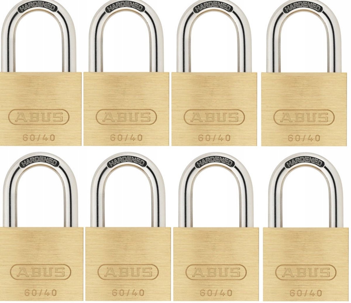 Abus Messing Hangsloten 8 st. Stalen beugel met één sleutel