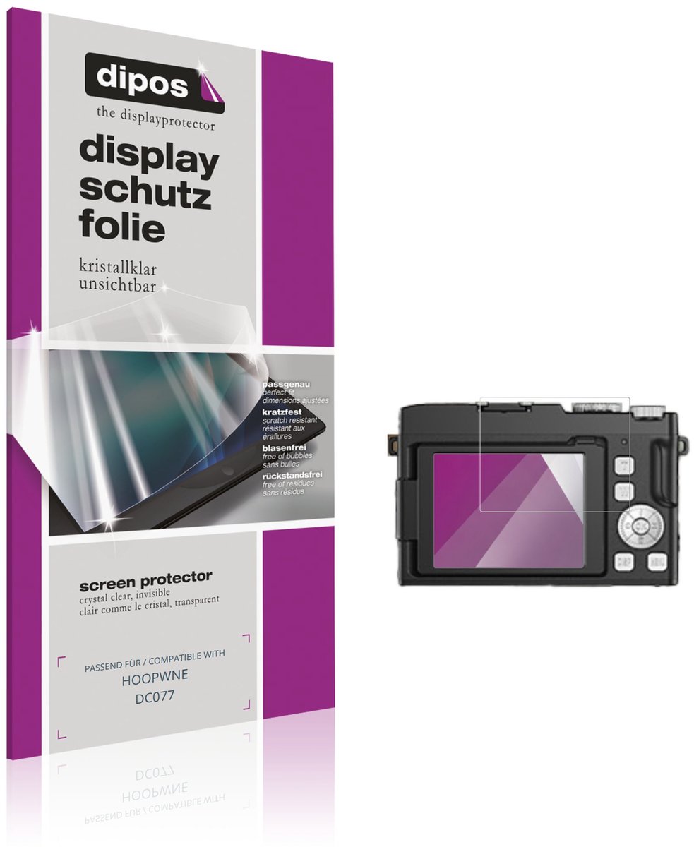 dipos – 4x Beschermfolie geschikt voor HOOPWNE DC077 | Krasbestendige & heldere Screenprotector Ultra-Thin