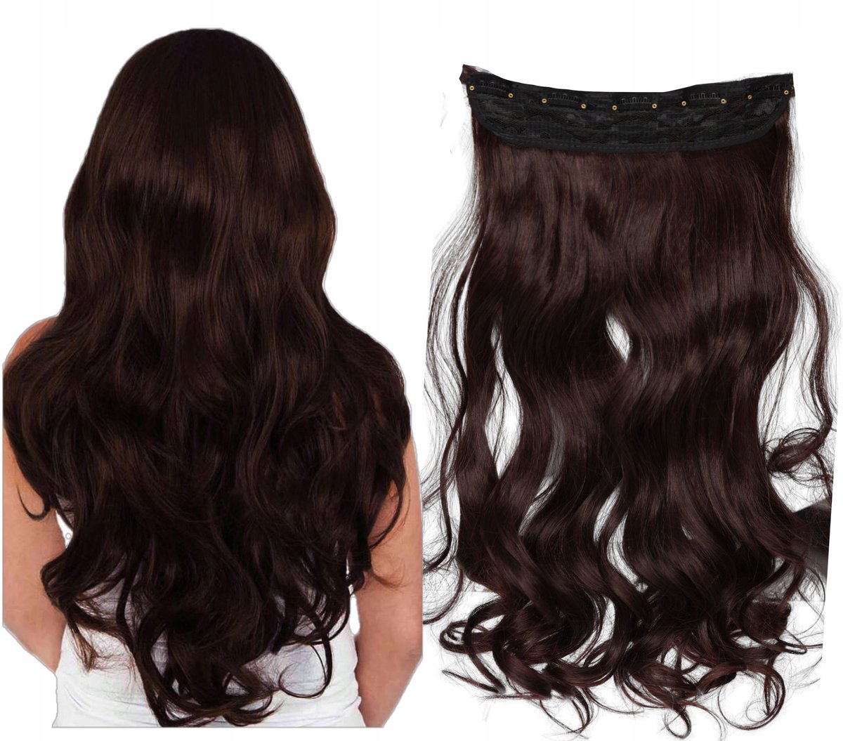 Synthetische Clip-in Haarverlengingen 120g - Chocobruin