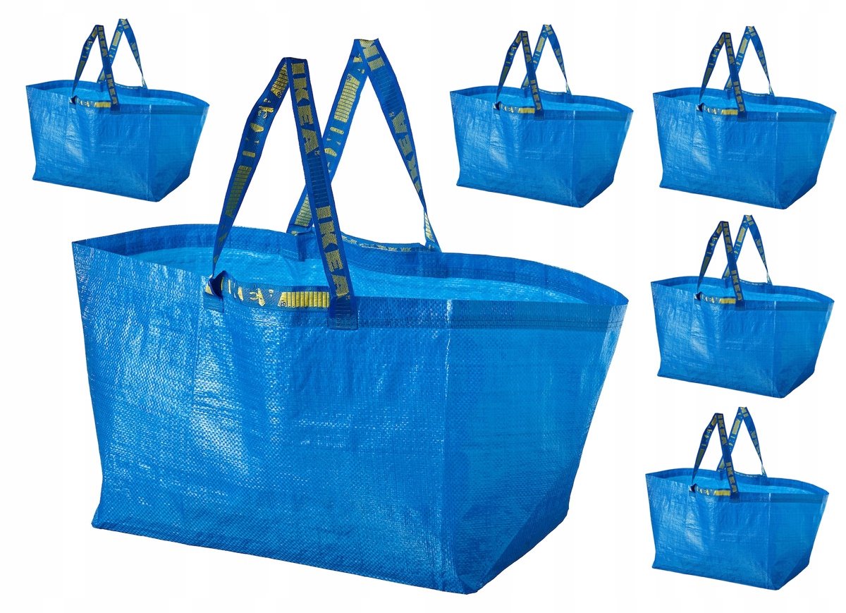 Set van 6 Grote Blauwe Opbergtassen - 71L, Sterk en Duurzaam