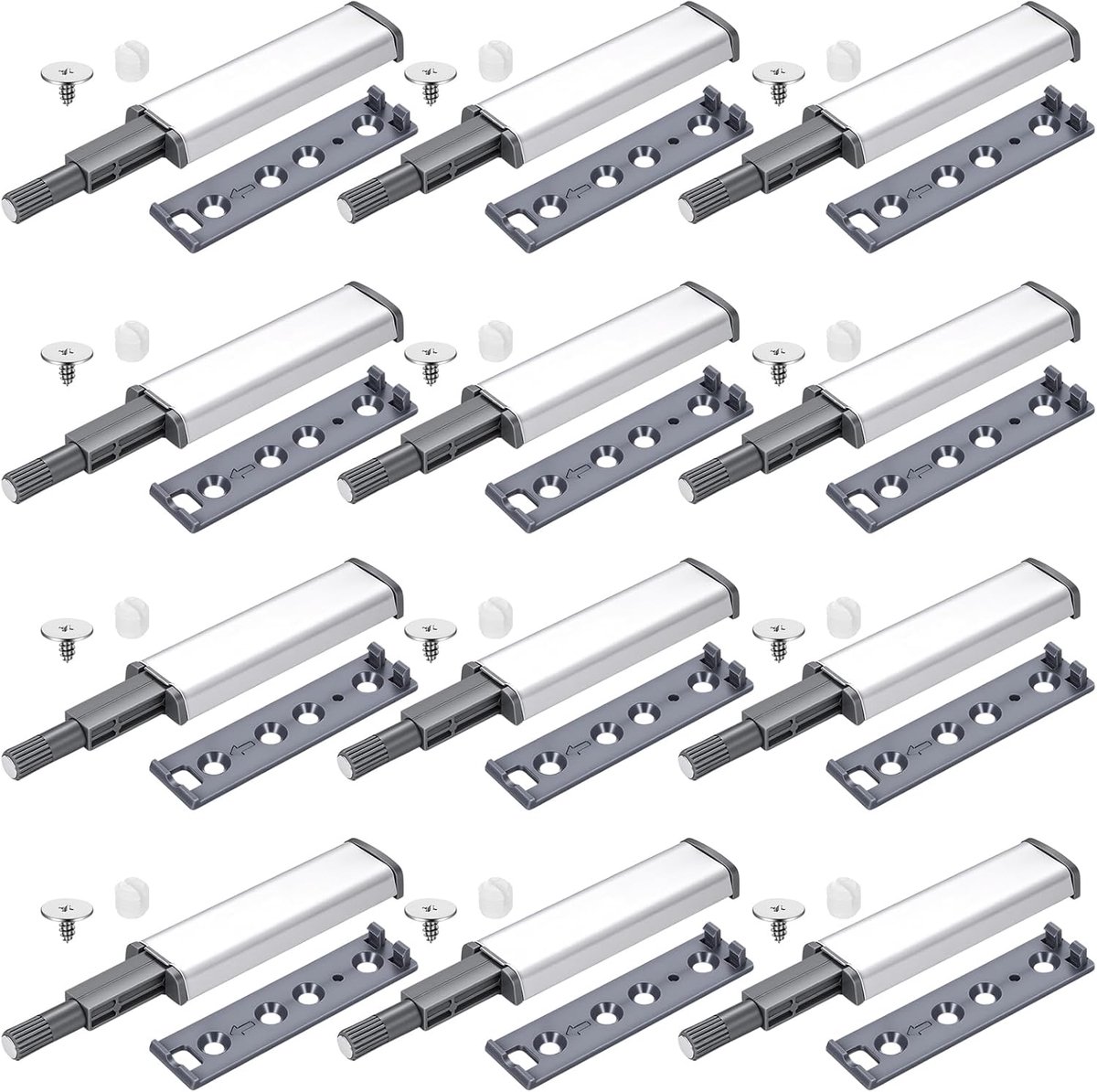 12 stuks push-pull voor deuren, druksluiting voor deuren, magneetsluiting, push to open magnetische push-to-open slow - ShopVlot