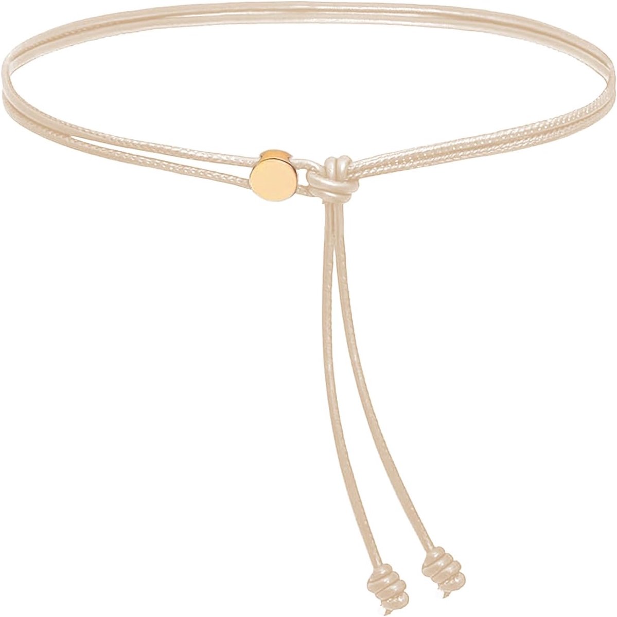 IGXX Thin Belt for Women in White PU Leather, Adjustable Buttoned Waist Belt for Dresses - ShopVlot