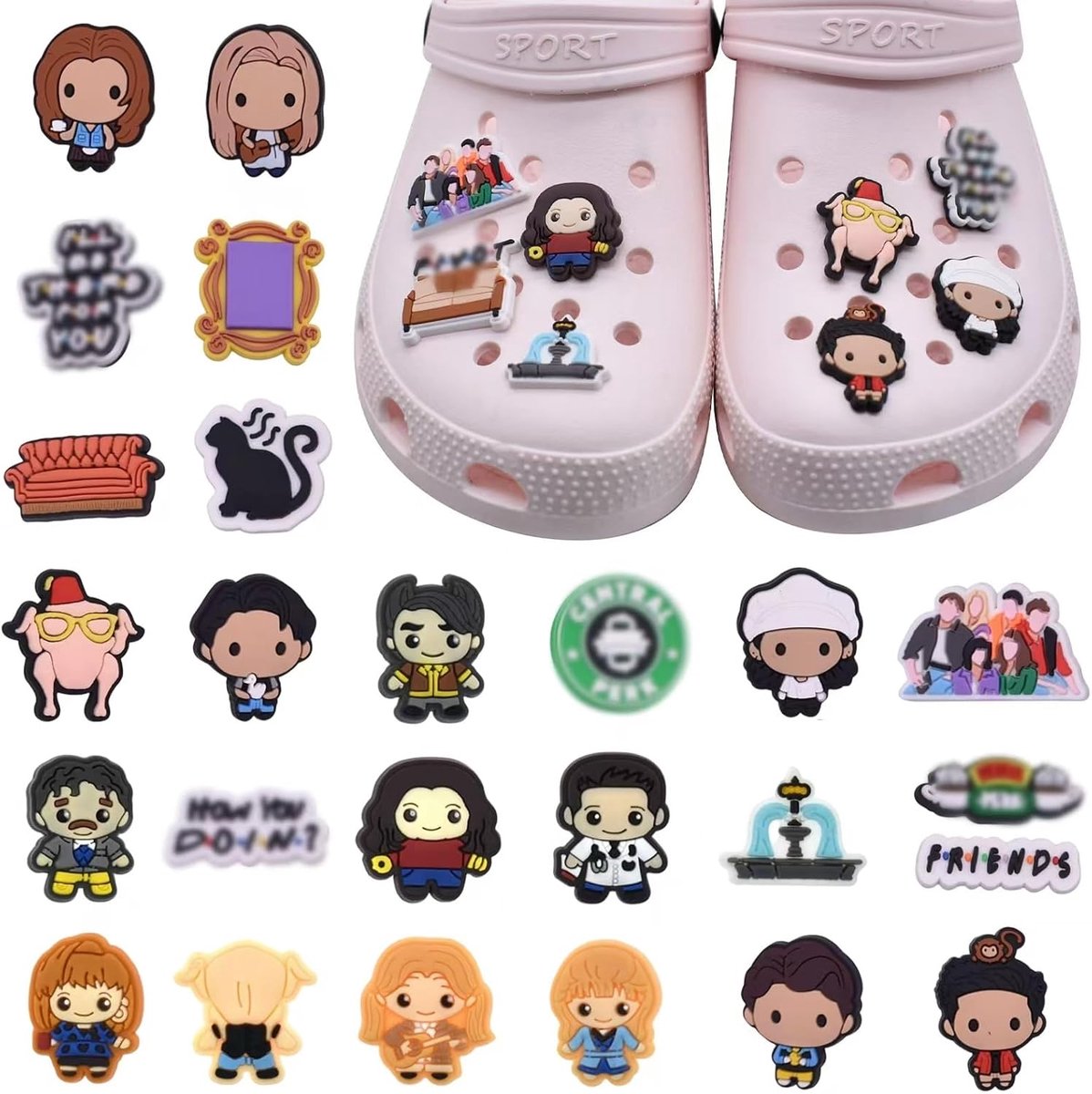 JSTHHTT 25 pieces shoe charms, shoe decorations, cartoon, shoe charms, accessories, crocodile decoration, bracelet - ShopVlot
