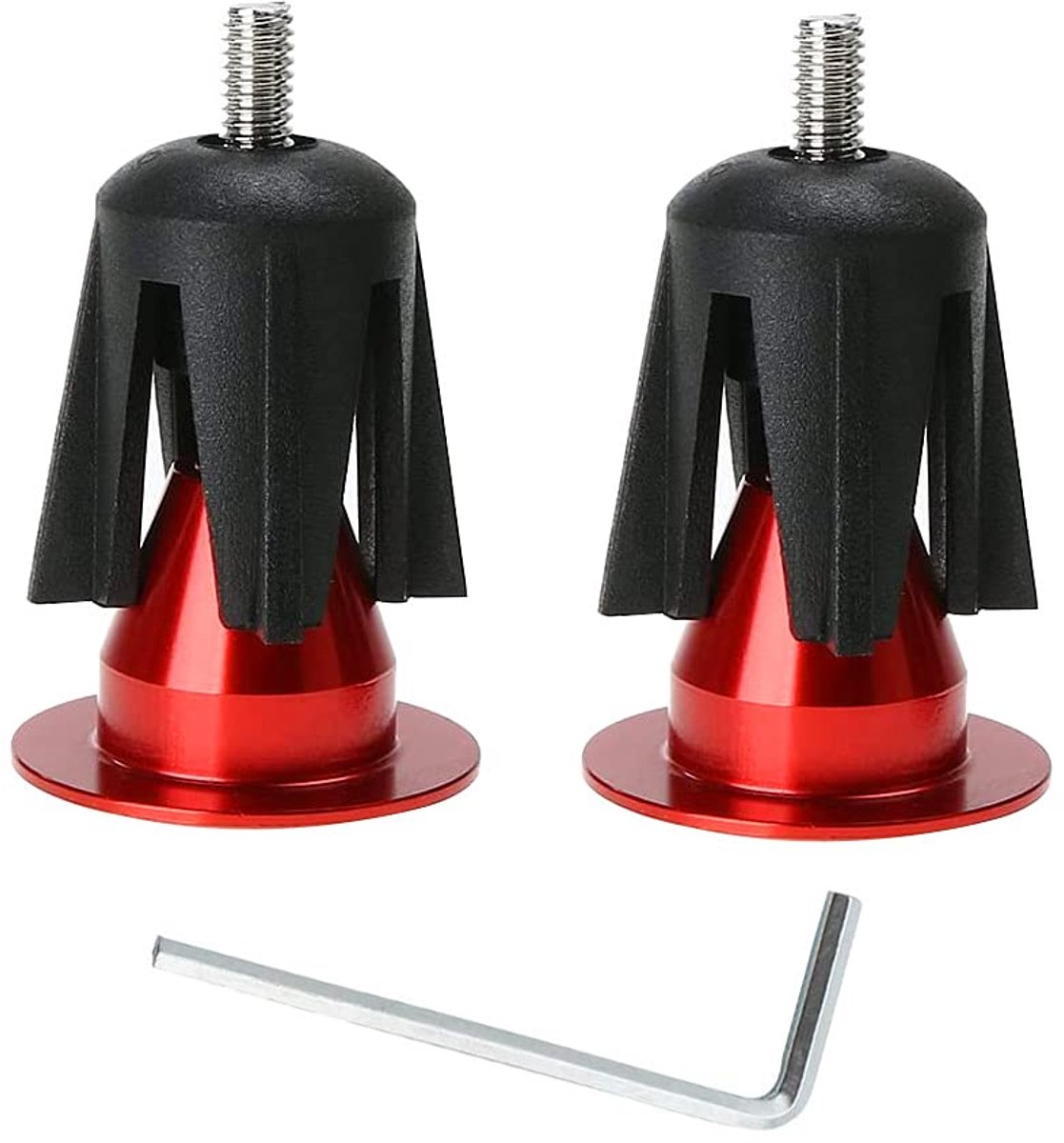Fietslenker eindstoppen 2 paar voor racefiets MTB BMX (rood + zwart)