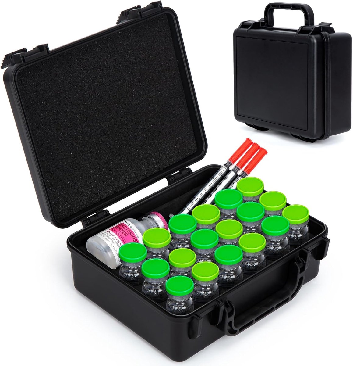 YOUSHARES Peptide Box with 18 Compartments for 10ml Vials, Shockproof Hard Case, Storage Box for Refrigerator and - ShopVlot