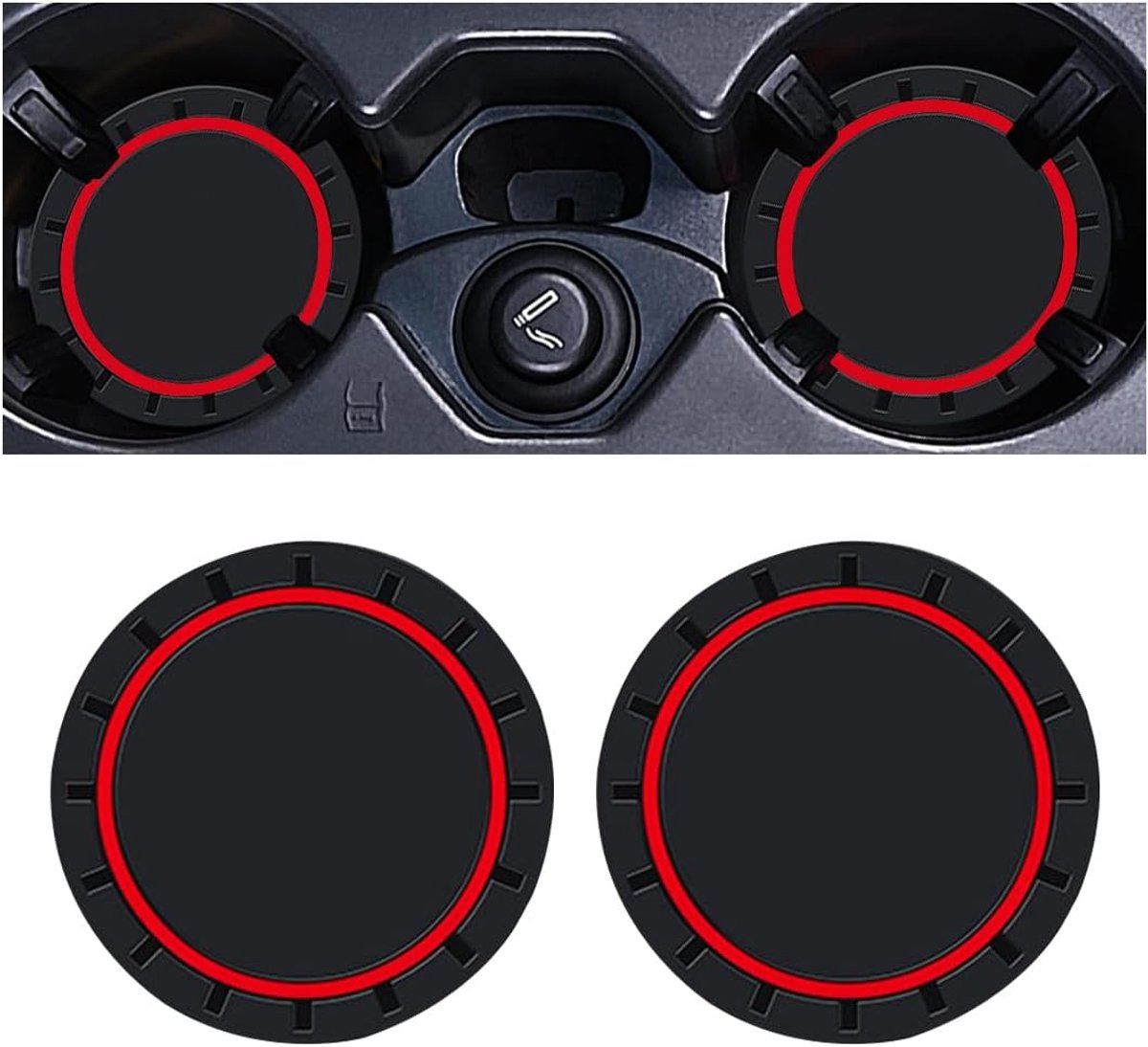 2pcs Universal Car Removers, Universal Non-Slip Silicone Coasters, Universal Mat for Vehicles, Auto Insert Coasters - ShopVlot
