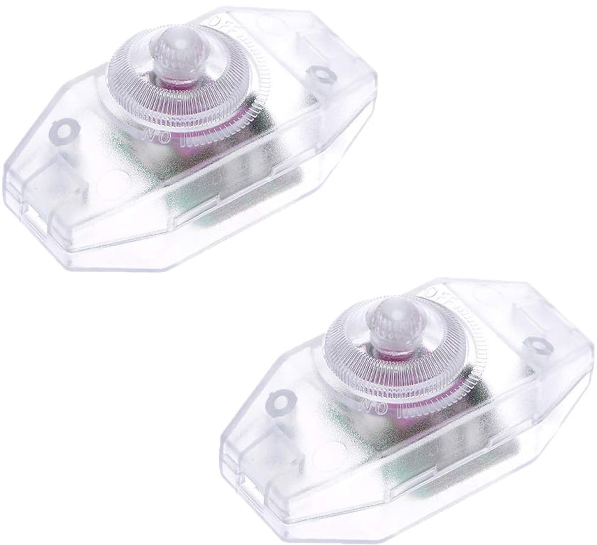 2 stuks inline dimmerschakelaar, knop dimmer-schakelaar lichtschakelaar voor lampen verlichting (transparant) - ShopVlot