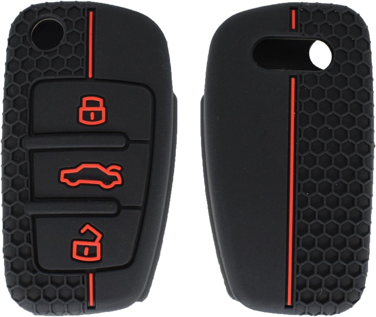 XUKEY Autosleutelhoes, siliconen, voor Audi A1, A2, A3, A4, A6, S3, S6, 3 toetsen - ShopVlot