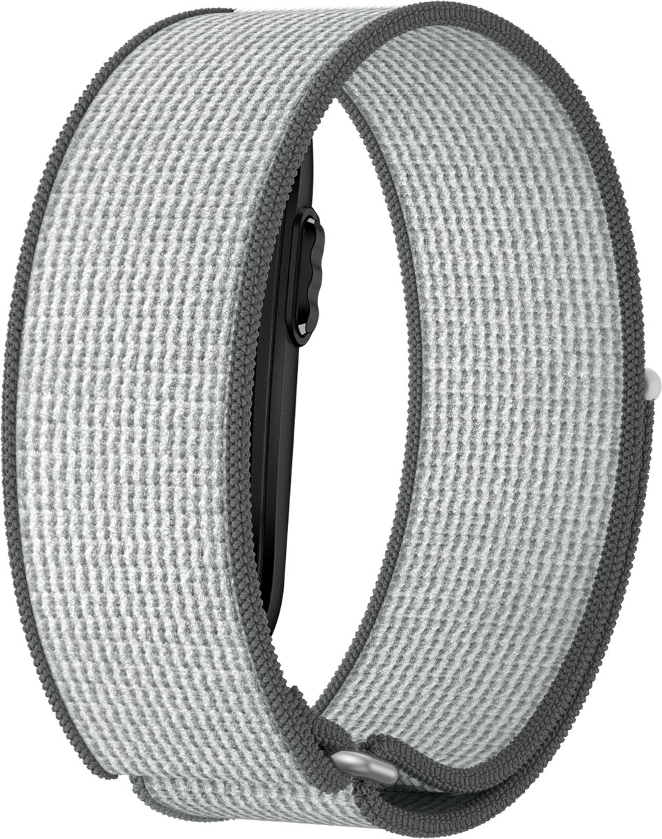 Bandz nylon bandje geschikt voor Garmin Cirqa - Grijs/Wit