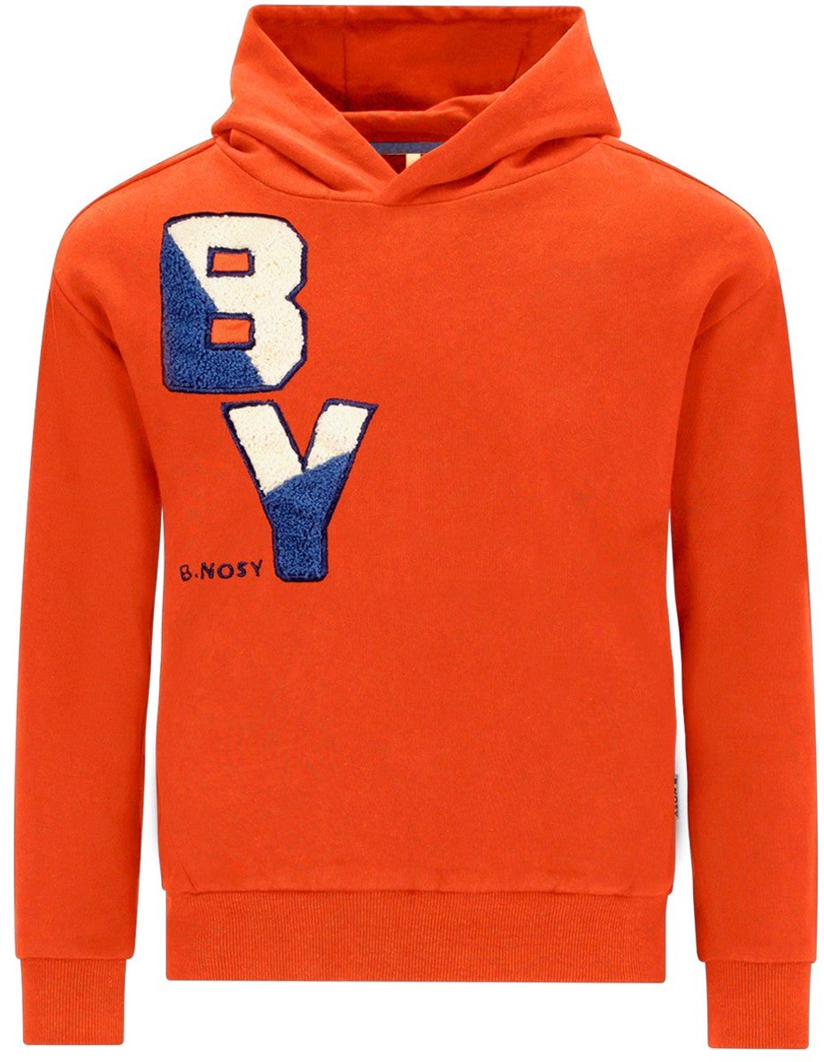 B.Nosy - Sep B.Nosy boys hoodie rood - Red Clay - Maat 110