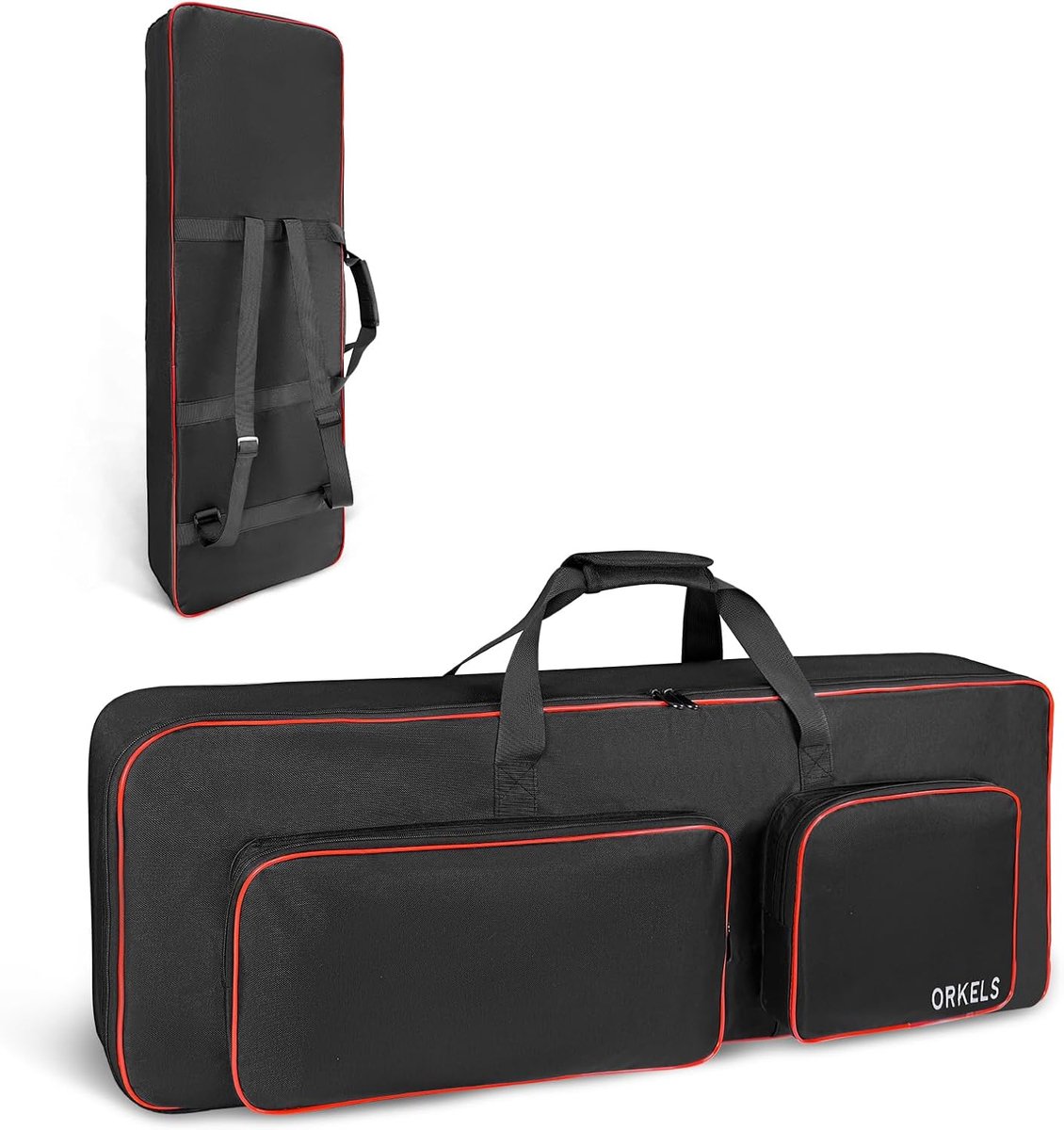 Keyboard Case for E-Piano, Padded 600D Waterproof Keyboard Bag with Backpack Straps and Accessory Pocket (61 Keys 105 - ShopVlot