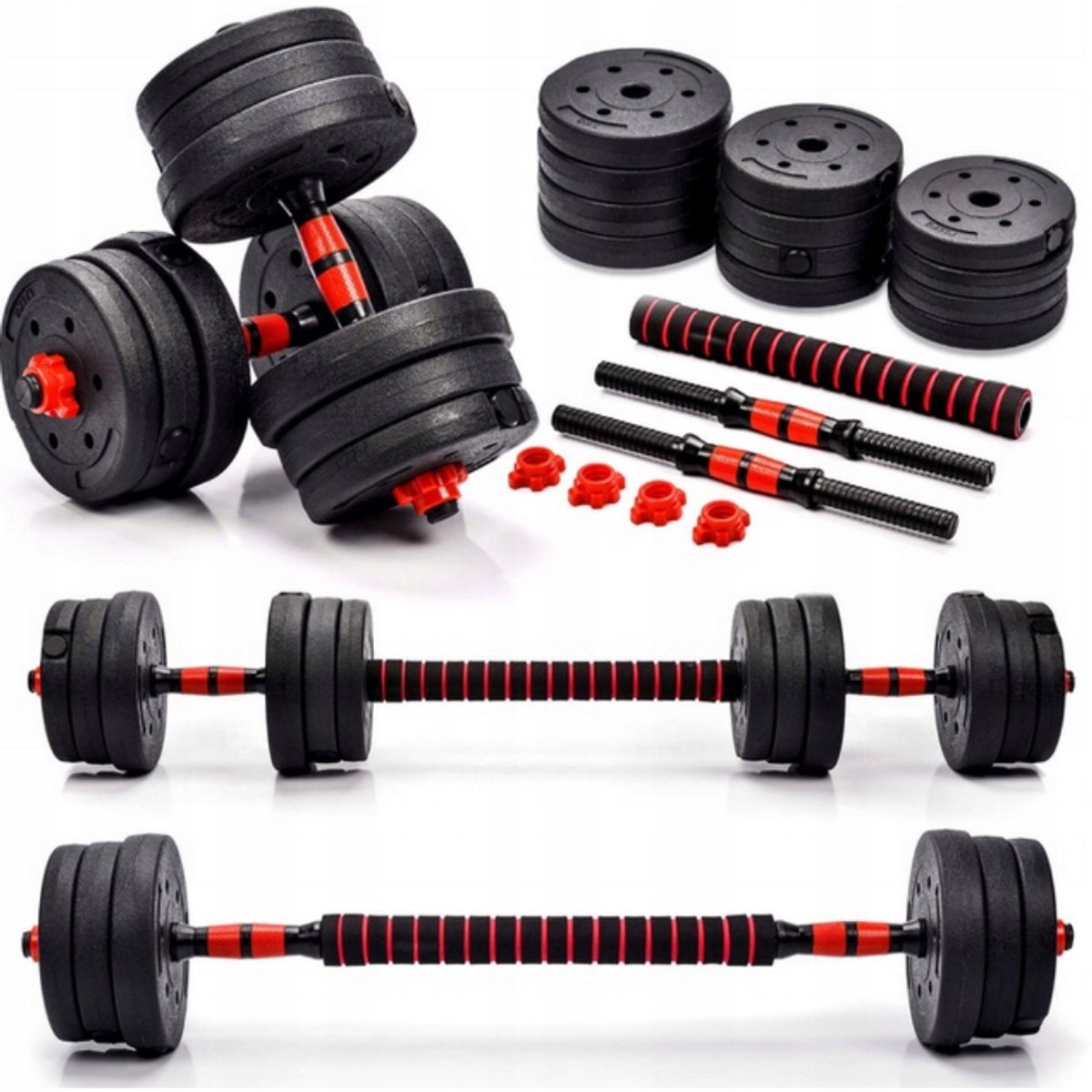 Verstelbare Halter Set 2x10kg Bitumen - 20kg Totaal Gewicht