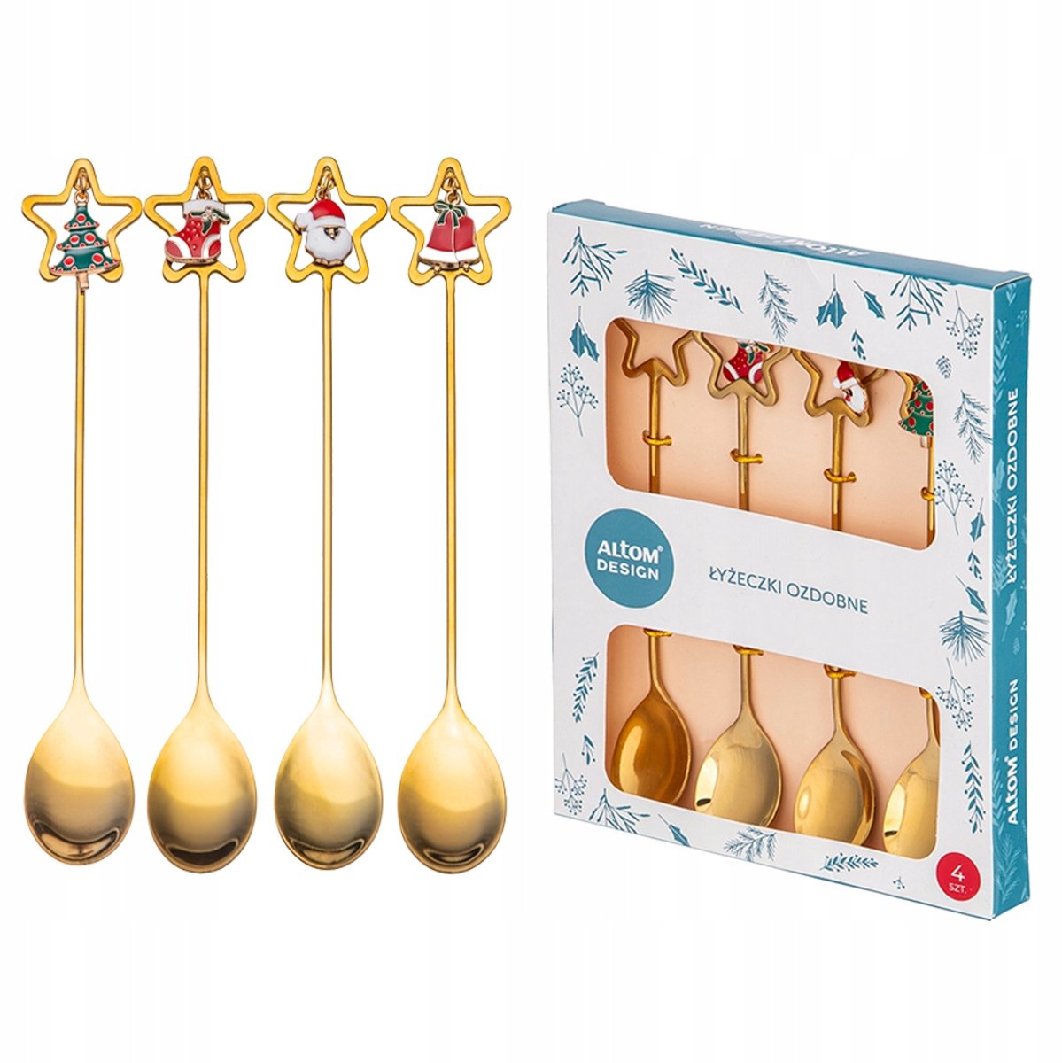 Gouden theelepels Altom Design Sterren - Set van 4