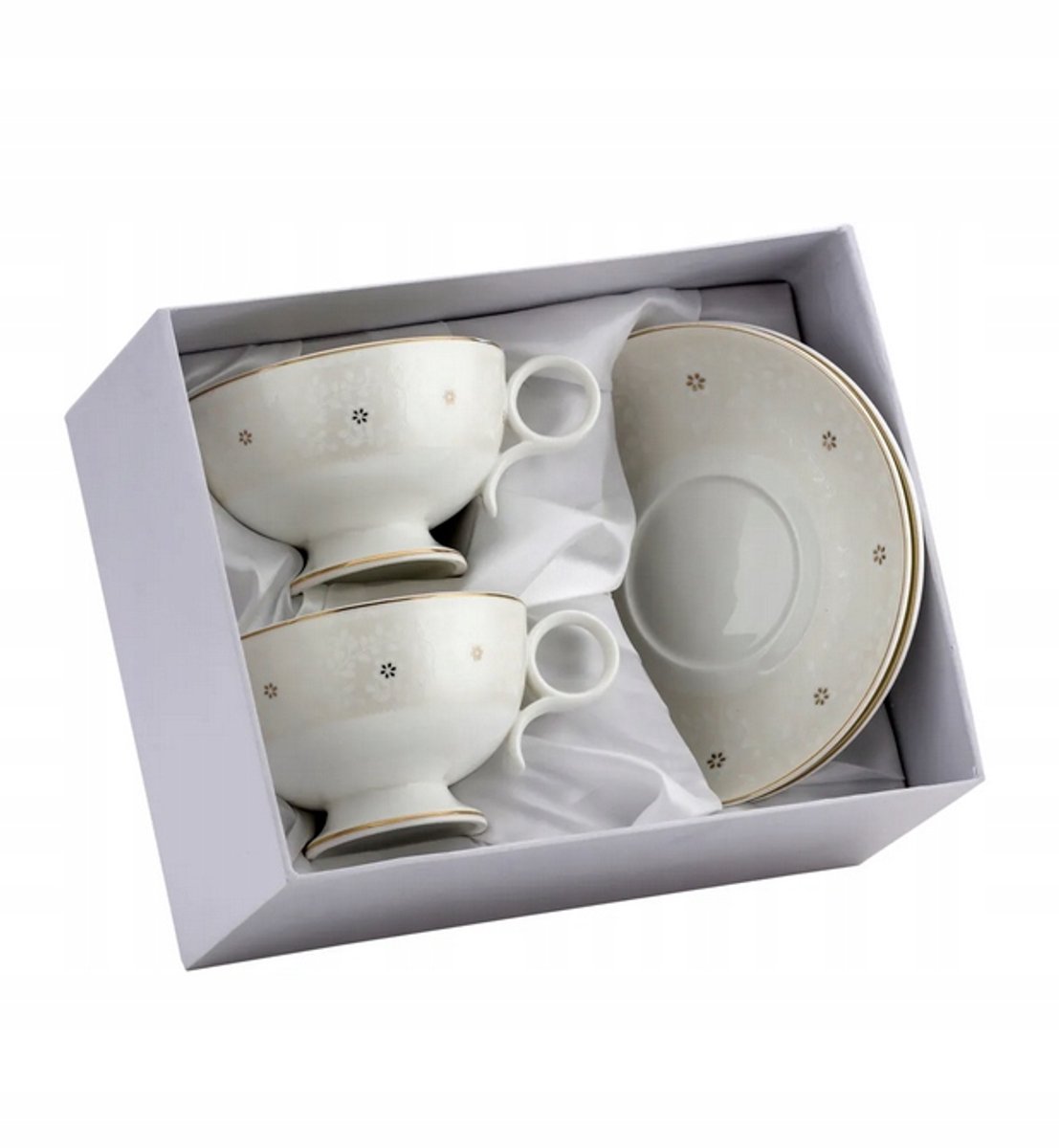 Elegante Porseleinen Kopjes en Schotels voor 2 personen