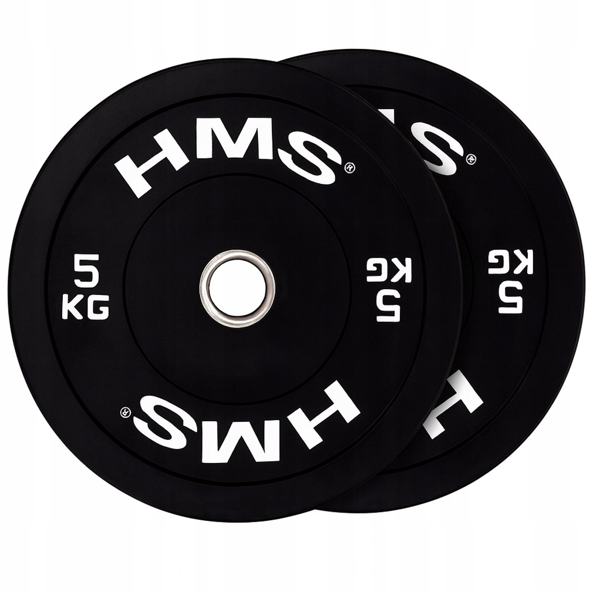 HMS BBR05 Zwarte Bumperplaten - 2x5 KG Olympische halterschijven