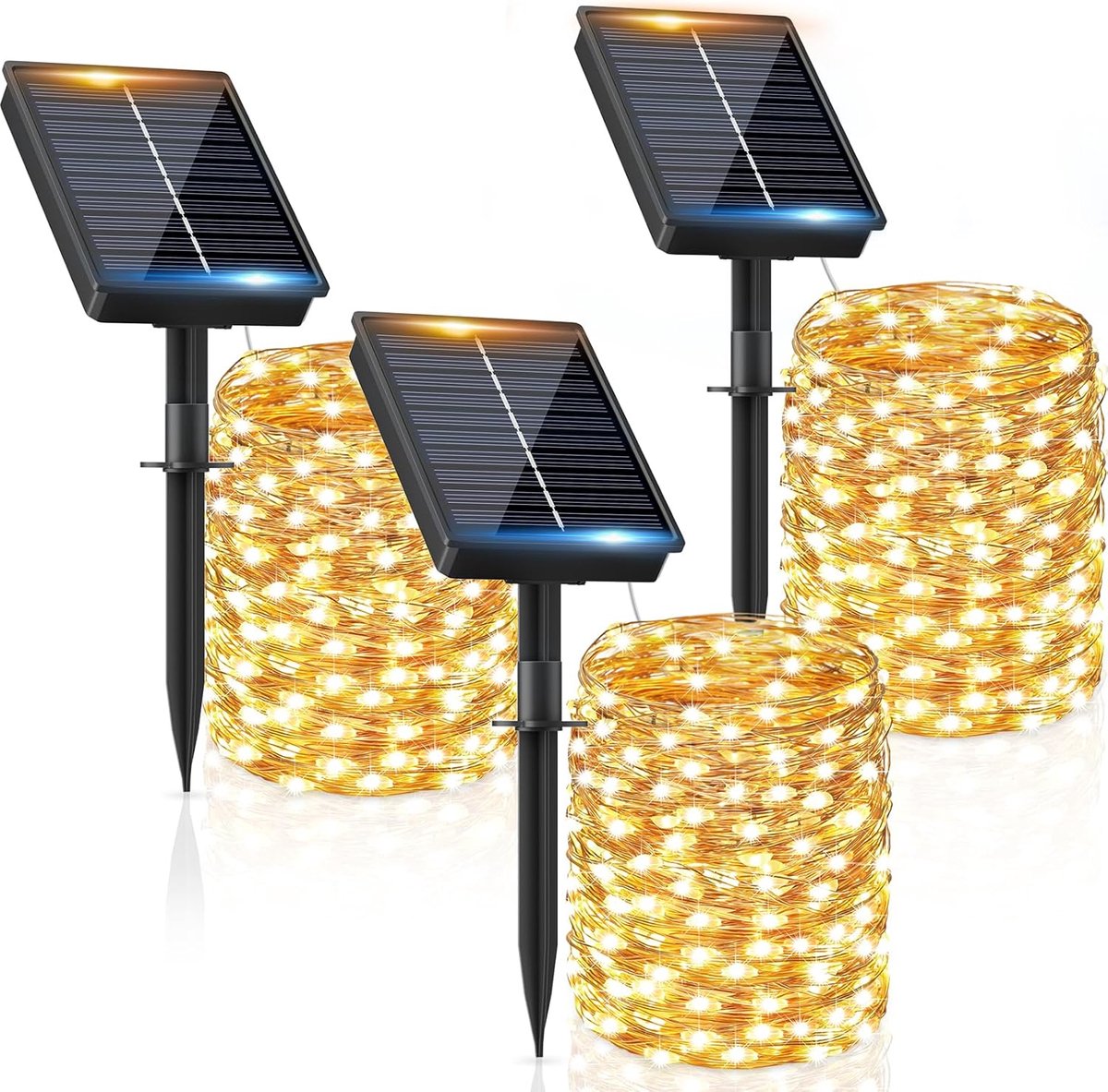 Sfeervolle kerstverlichting - 3 x 12 m koperdraden - 160 LEDs - 8 functies voor gezellige ambiance - ShopVlot