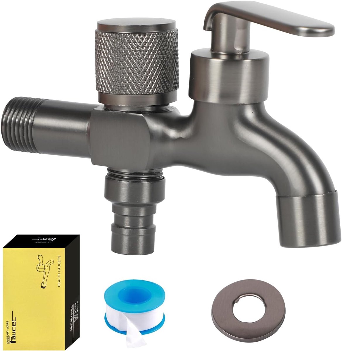 Outdoor Double Faucet, G1/2 Double Tap, 304 Stainless Steel Faucet, Universal Frost-Proof Winter Resistant Garden - ShopVlot