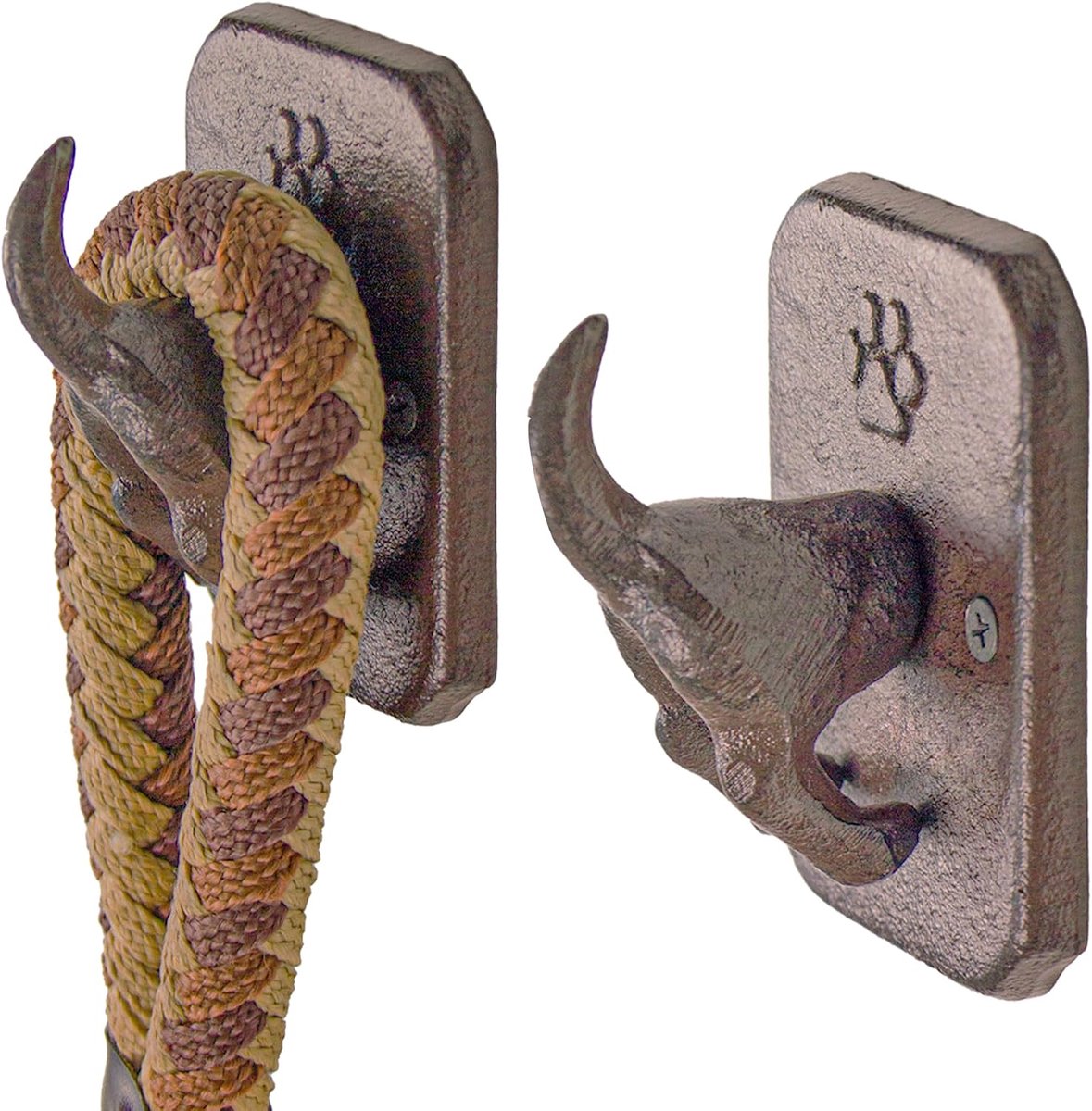 Tapeera Set of 2 Cast Iron Dog Leash Holders for Wall - Dog Butt Organizer - ShopVlot