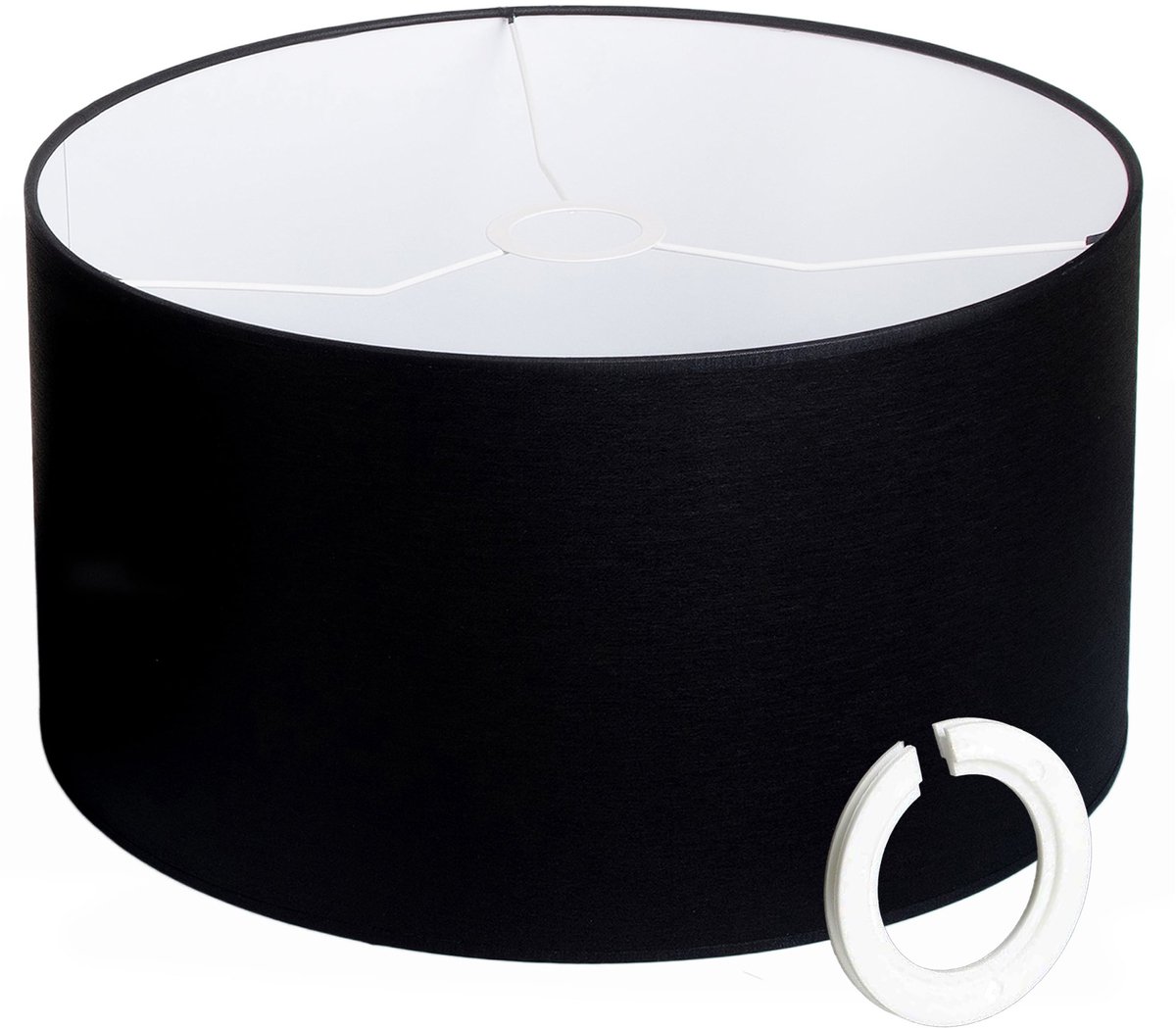 Zwarte Lampenkap voor Hanglamp, Staande Lamp, LED - 30cm
