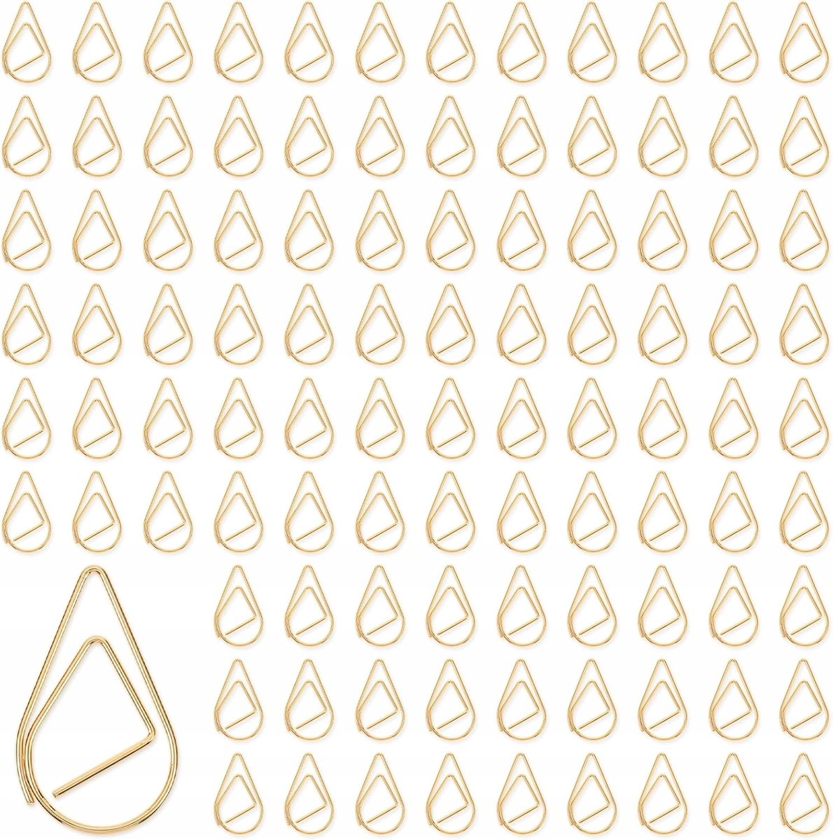 200x Gouden Papierklemmen - Decoratieve Kantoorbenodigdheden