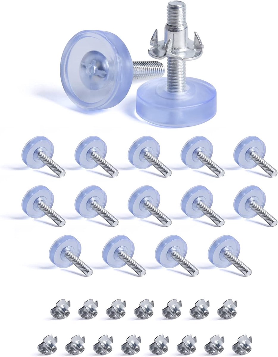 16pcs M6 Transparent Adjustable Furniture Legs, Adjustable Feet Height Adjustable, Furniture Leveling Feet with Impact - ShopVlot
