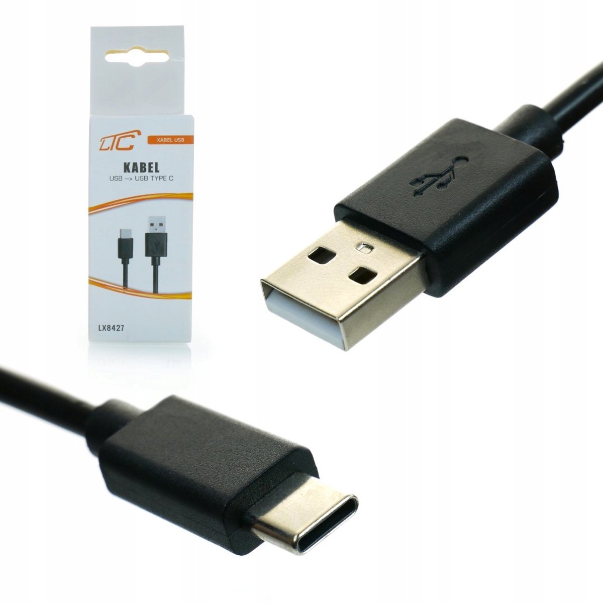 USB A naar USB-C Kabel 2,0 - 1,5 m Compact