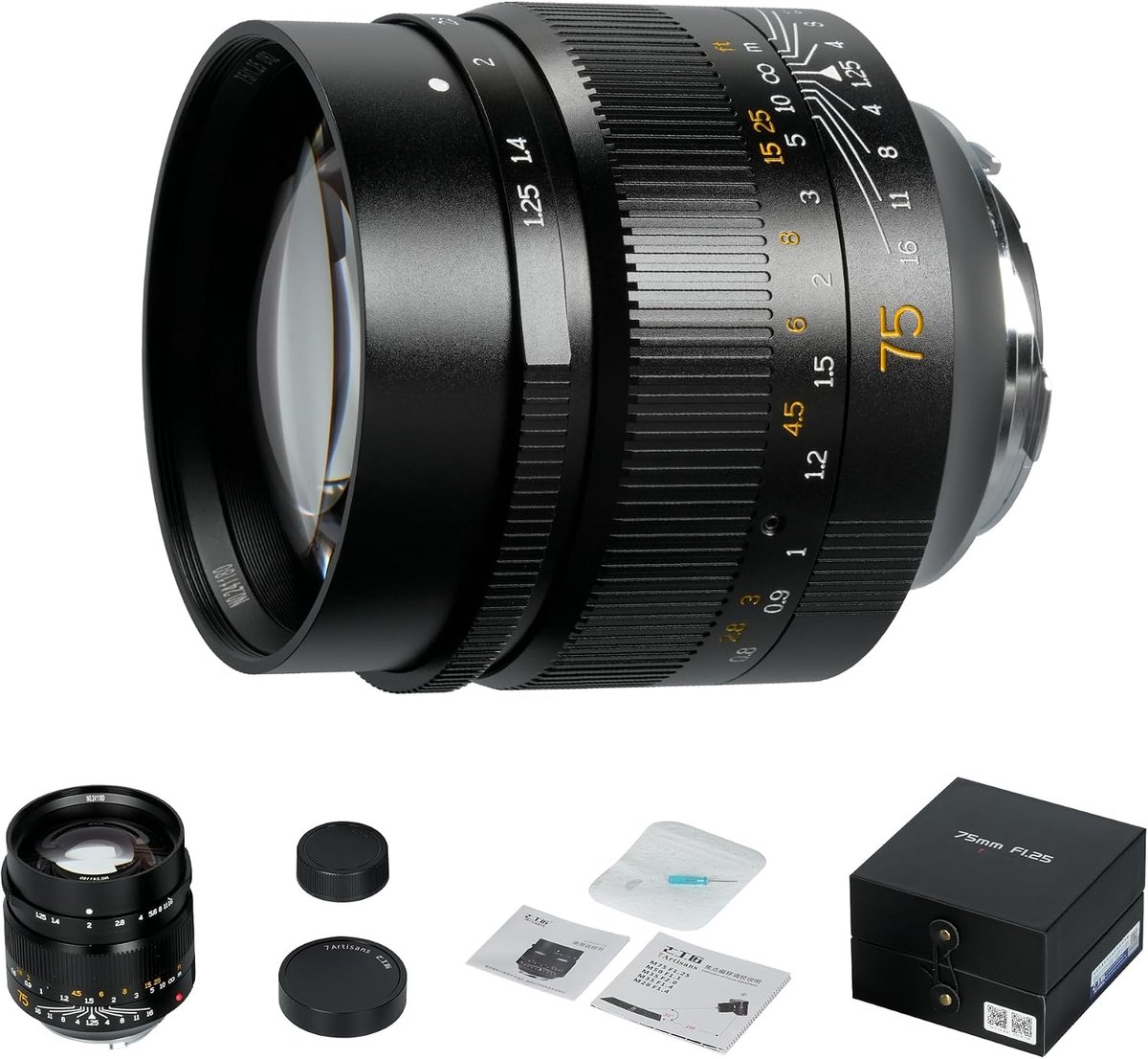 Vast 75mm F1.25 Camera Lens - Lichtsterke portretlens - Voor Leica M-Mount - Ideaal voor professionele fotografie - ShopVlot