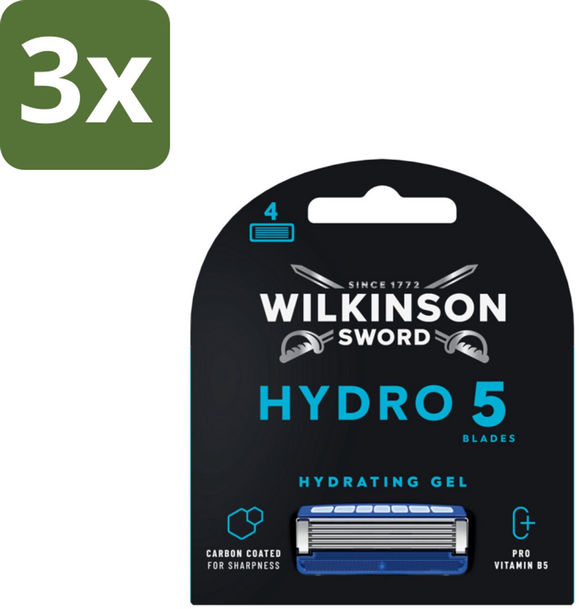 Wilkinson Sword - Navulmesjes - Hydro 5 Skin Protection - Beschermend - 4 mesjes - Bulkverpakking - 3 stuks