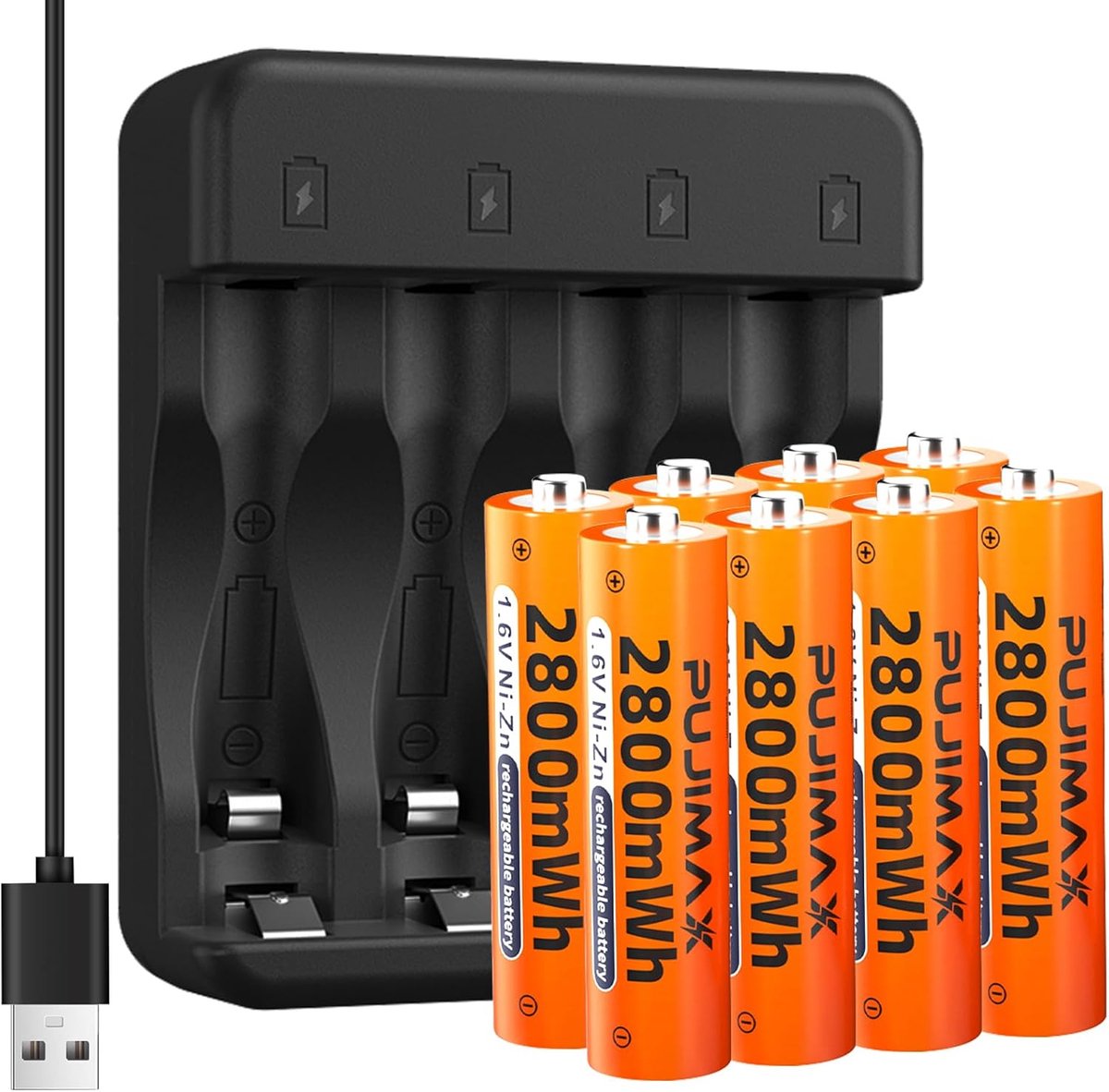 AA Oplaadbare Batterijen 1.6 V 2800 mAh - NiZn Dual A Batterijen - Milieuvriendelijk - Geschikt voor Digitale Camera's - ShopVlot