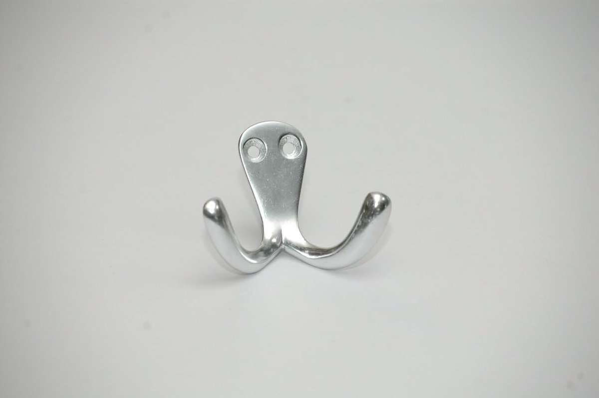 Haak voor handdoeken 55 x 52 mm - aluminium - gepolijst chroom - ideaal voor uw garderobe - ShopVlot