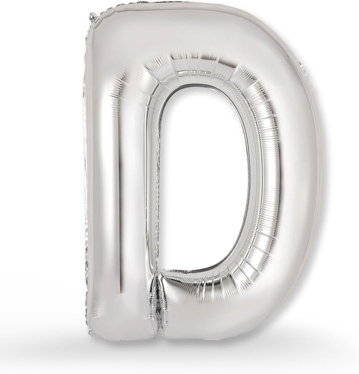 Fol Balloon Letters D Zilver - XXL 100 cm - Helium of Luchtvulling - Perfect voor Verjaardagdecoratie - ShopVlot
