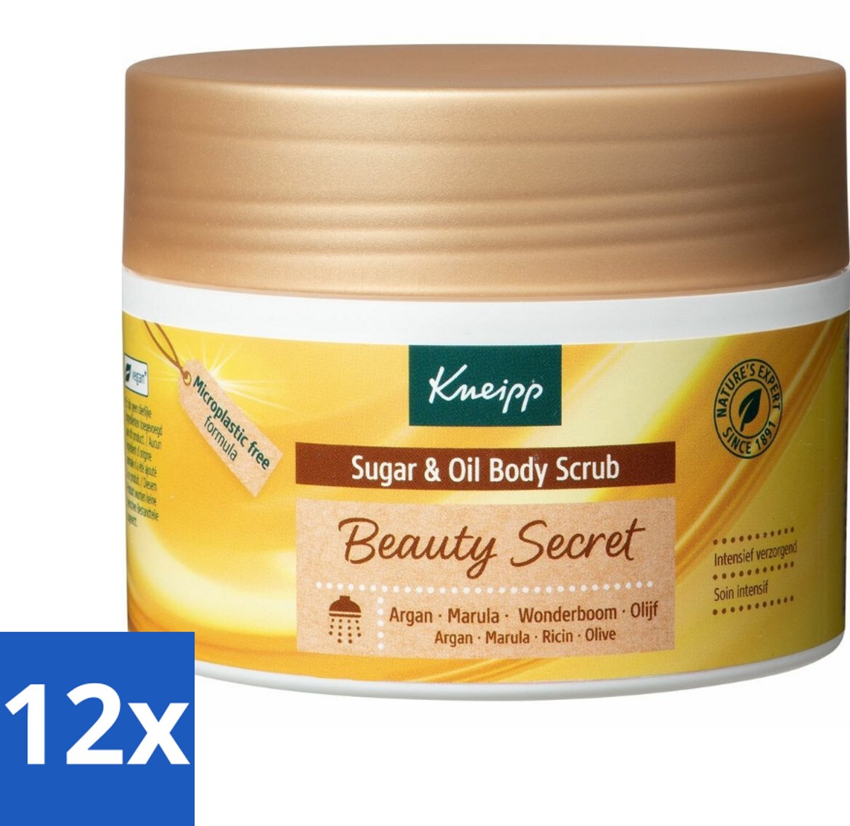 Kneipp - Body scrub - Sugar & Oil - Beauty Secret - 200 ml - Voordeelverpakking - 12 stuks